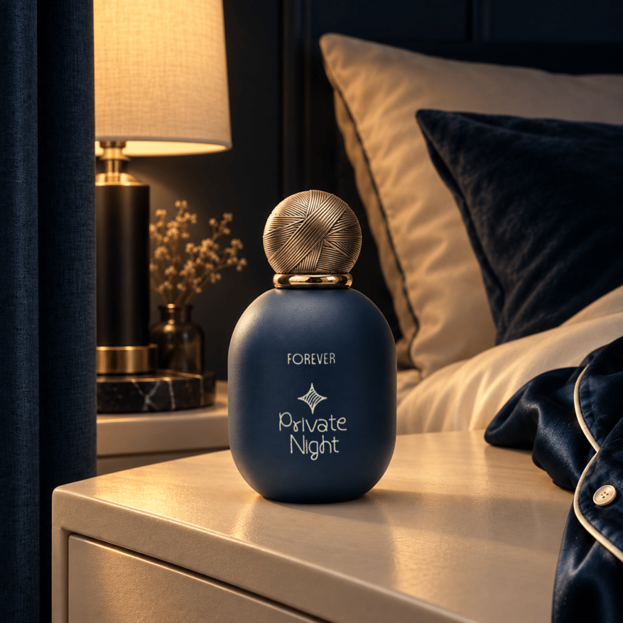 عطر فوريفر FOREVER من برايفت نايت 100 مل بعبوة كحلية وغطاء ذهبي