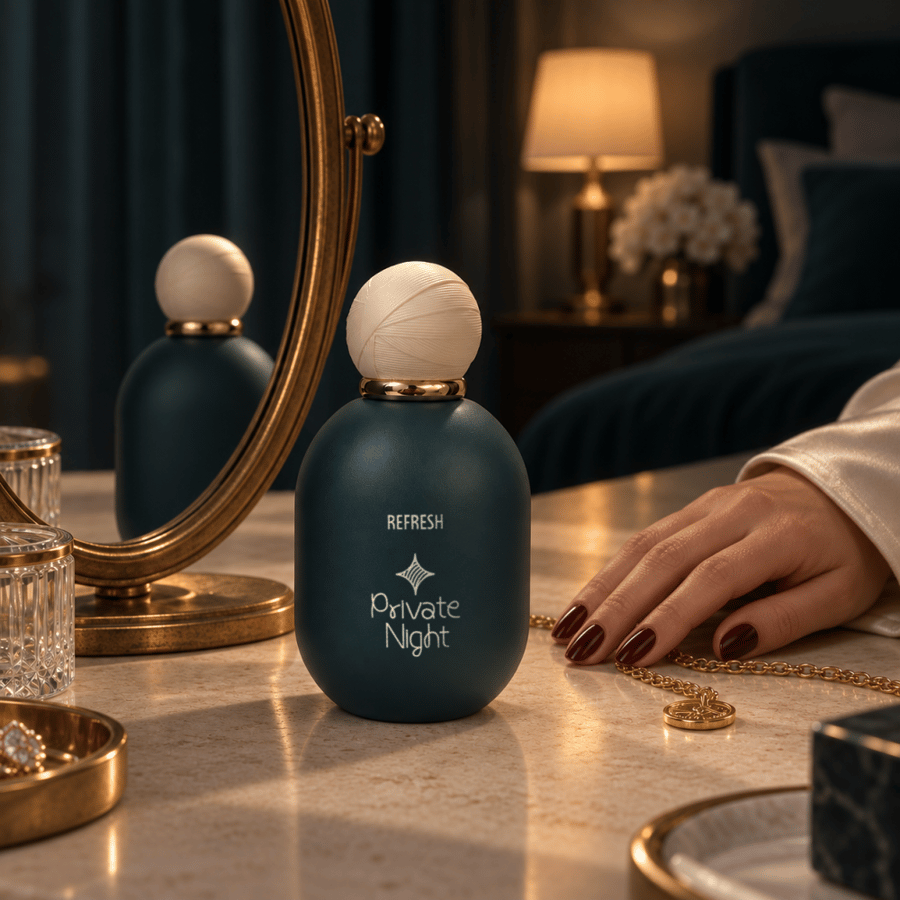 عطر ريفريش REFRESH من برايفت نايت 100 مل بعبوة بترولية وغطاء عاجي