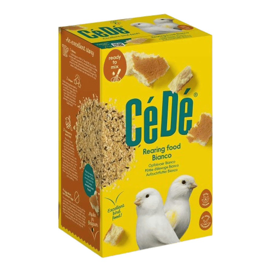غذاء تربية CeDe Bianco للكناري وطيور الزينة – خالي من الصبغات ويحافظ على لون الريش الطبيعي 1kg