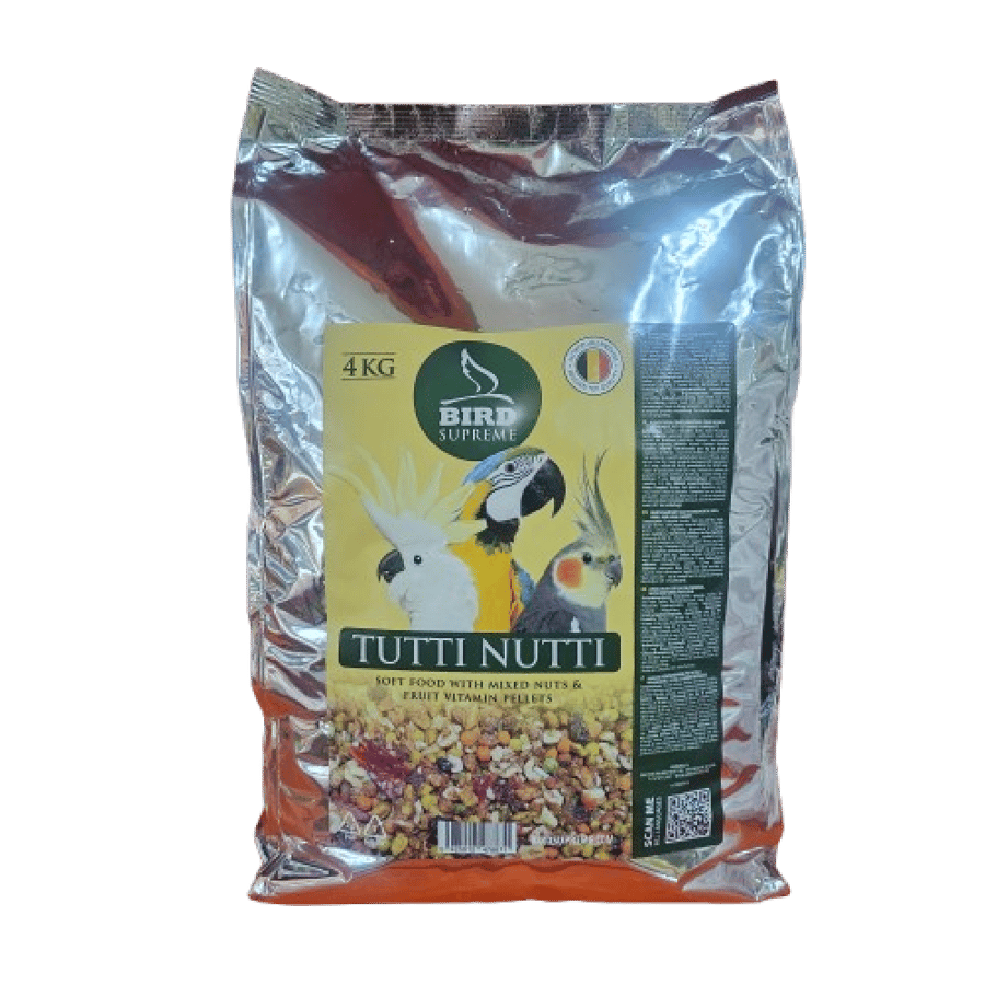 طعام الببغاوات بيرد سوبريم توتي نوتي 4kg – خلطة فواكه ومكسرات مغذية للببغاوات الصغيرة والمتوسطة والكبيرة