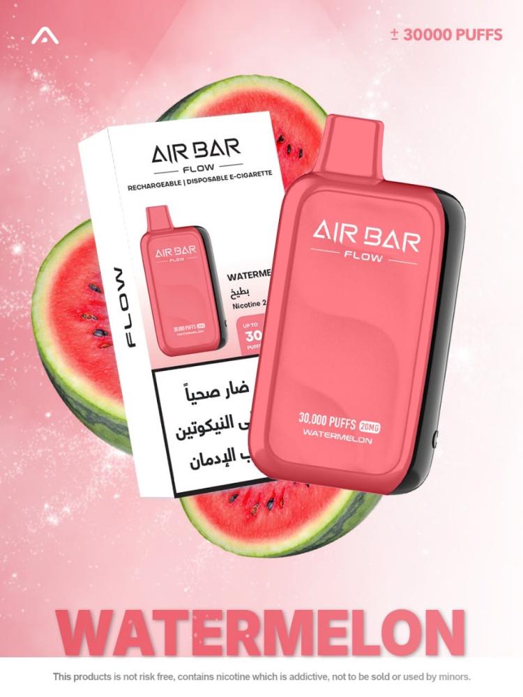 سحبة اير بار فلو 30 ألف بطيخ | AIR BAR FLOW 30K PUFFS WATERMELON