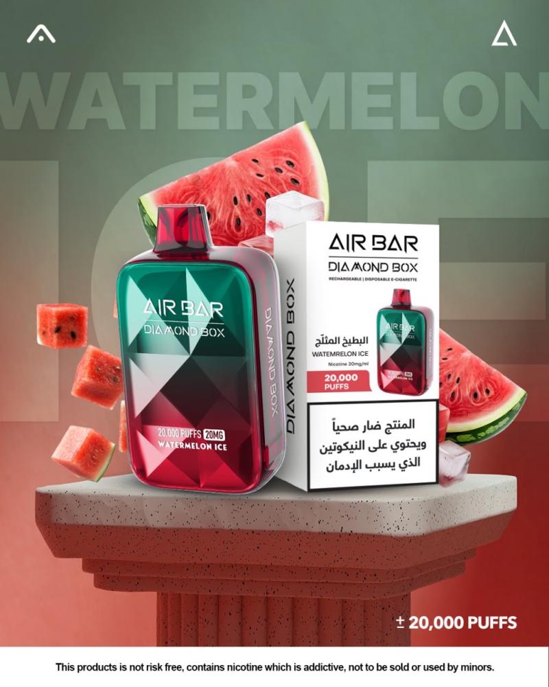 سحبة اير بار دايمون بوكس 20 ألف بطيخ آيس | AIR BAR DIAMOND BOX 20000 WATERMELON ICE