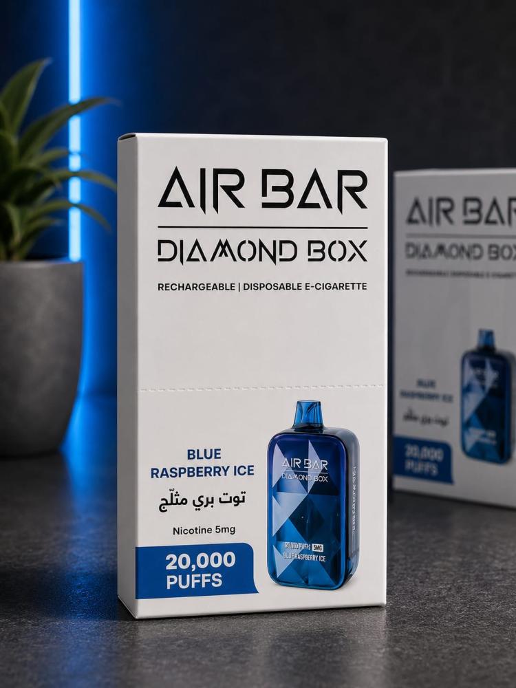 سحبة اير بار دايمون بوكس 20 ألف بلو رازبيري آيس | AIR BAR DIAMOND BOX 20000 BLUE RASPBERRY ICE
