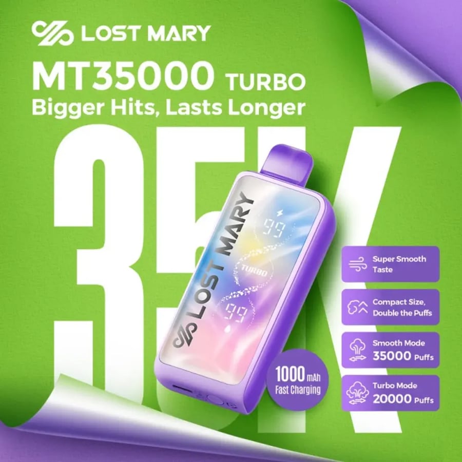 سحبة لوست ماري MT35000 تيربو 35 ألف سحبة نكهات متنوعة | LOST MARY MT35000 TURBO