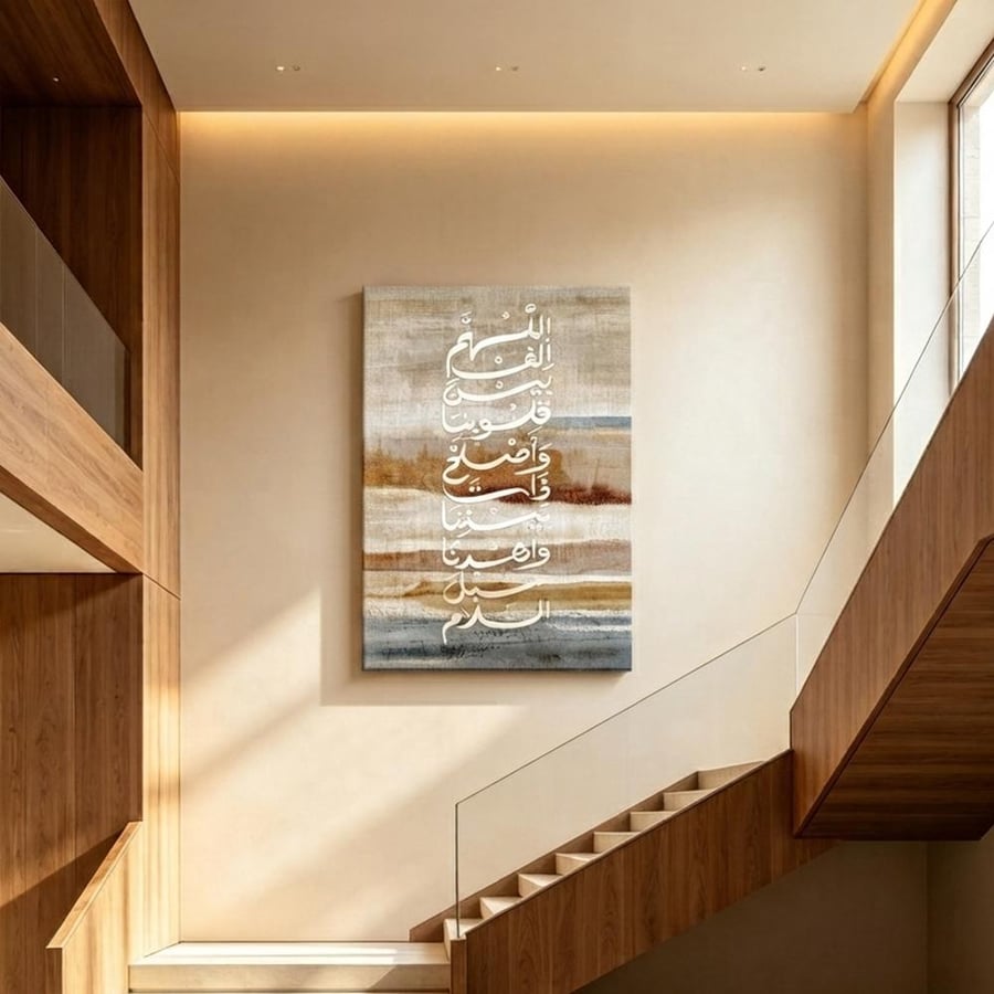 لوحة جدارية طولية فن اسلامي بتصميم عصري