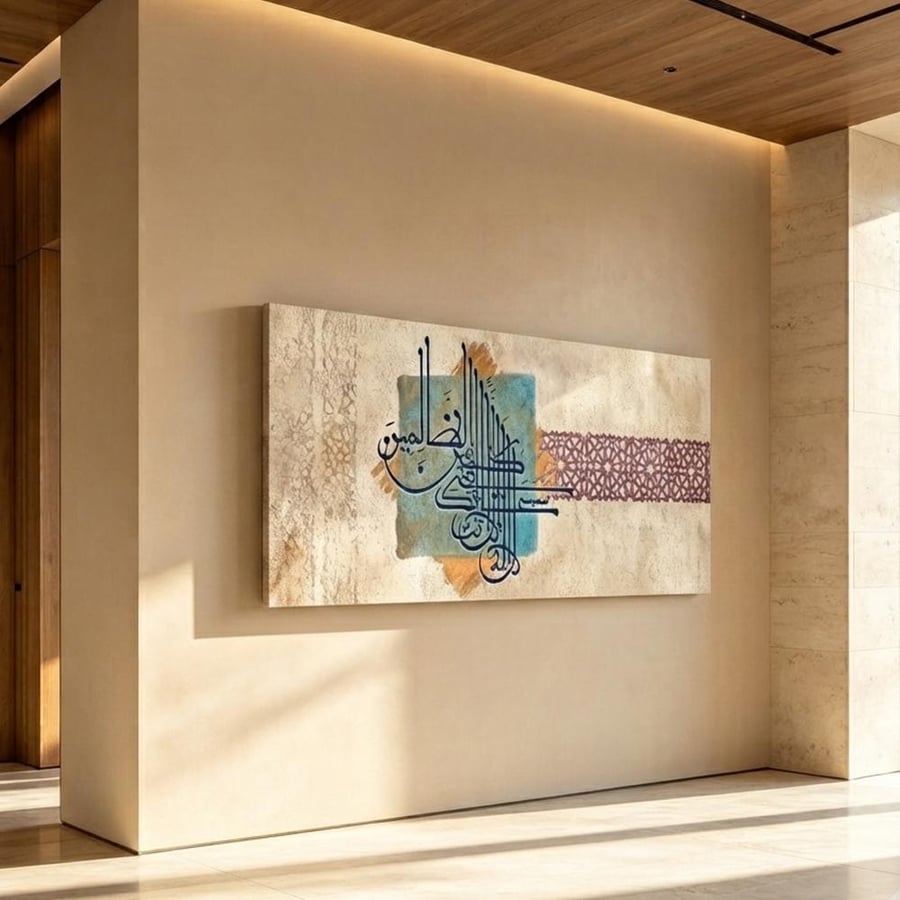 لوحة جدارية عرضية فن اسلامي تصميم عصري