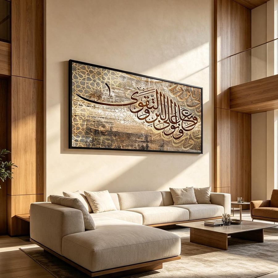 لوحة جدارية عرضية فن اسلامي تصميم عصري