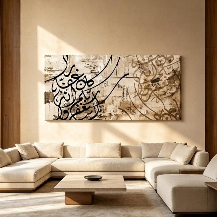 لوحة جدارية عرضية فن اسلامي تصميم عصري