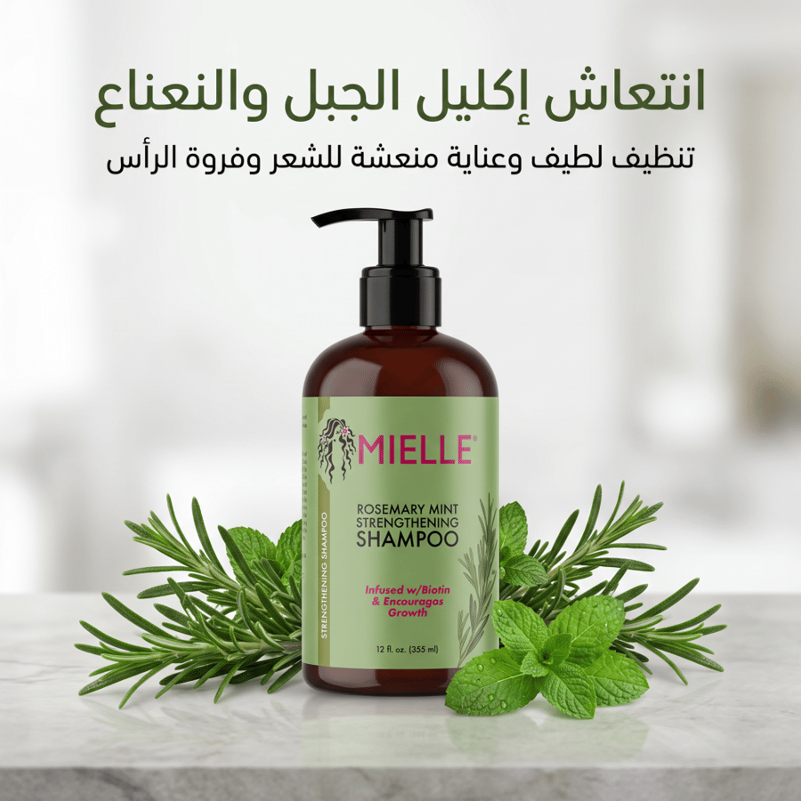 شامبو تقوية النعناع روزماري ، خالٍ - الكبريتات والبارابين