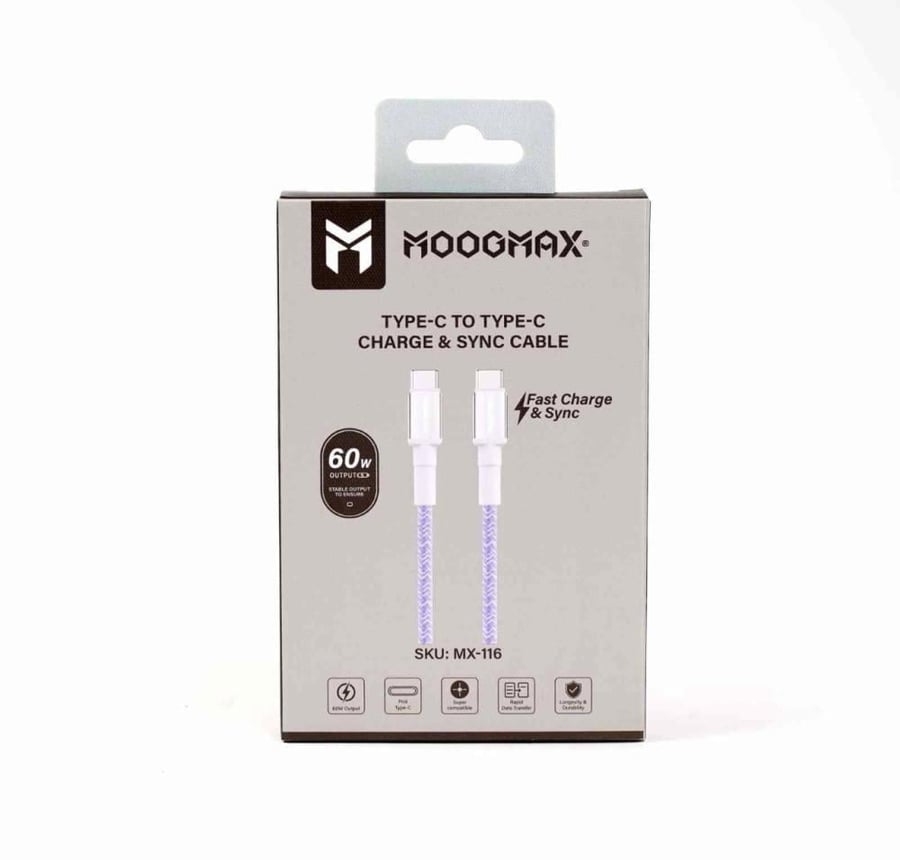 كيبل تايب سي الى تايب سي 120سم MOOGMAX
