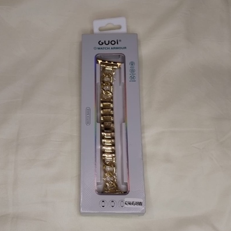 اسوارة ساعة ابل حديد ذهبي  Guoi