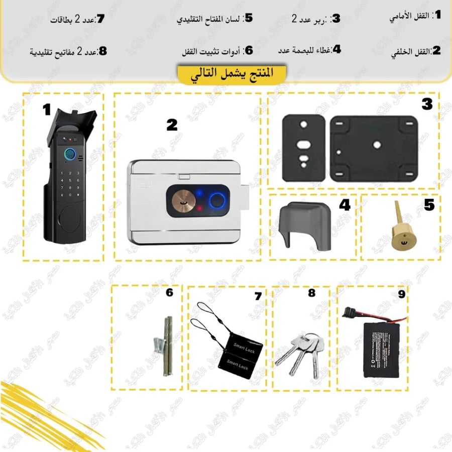 قفل ذكي مزدوج بكاميرا للأبواب الخارجية | W10 (Tuya)