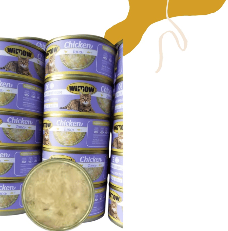 ويمو دجاج و تونة (قطط بالغة وصغيرة) طعام معلب 85 ج كرتون 24 حبه