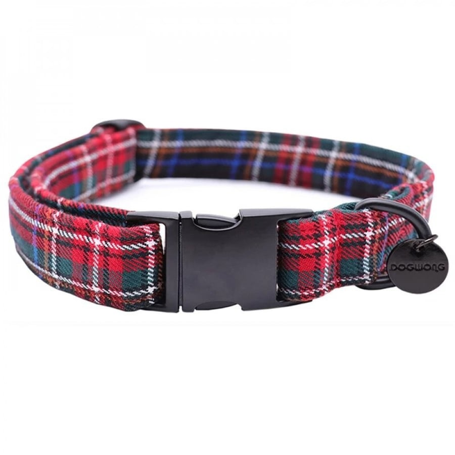 Plaid dog collar