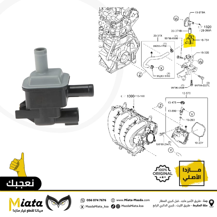 PURGE Mazda CX-9 Gasoline Vapor Valve