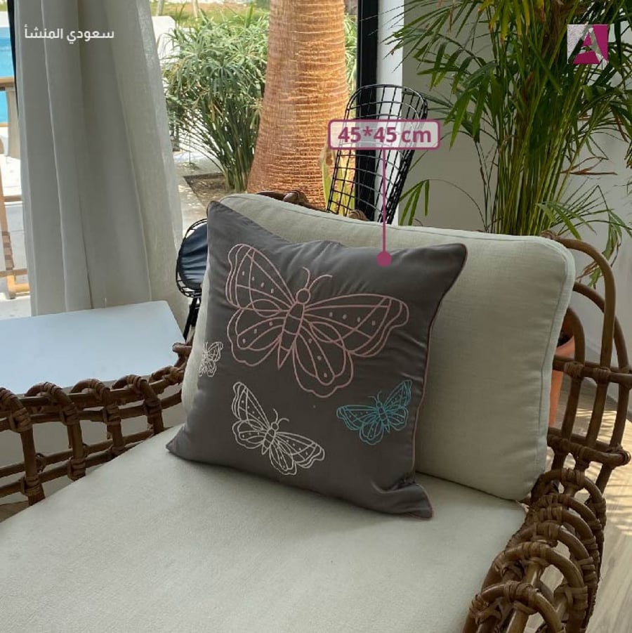 Embroidered decorative pillow