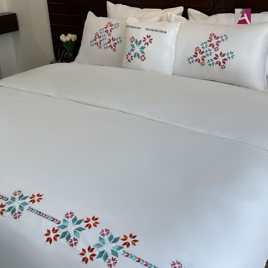 Embroidered bedspread - double