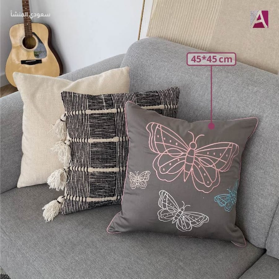 Embroidered decorative pillow