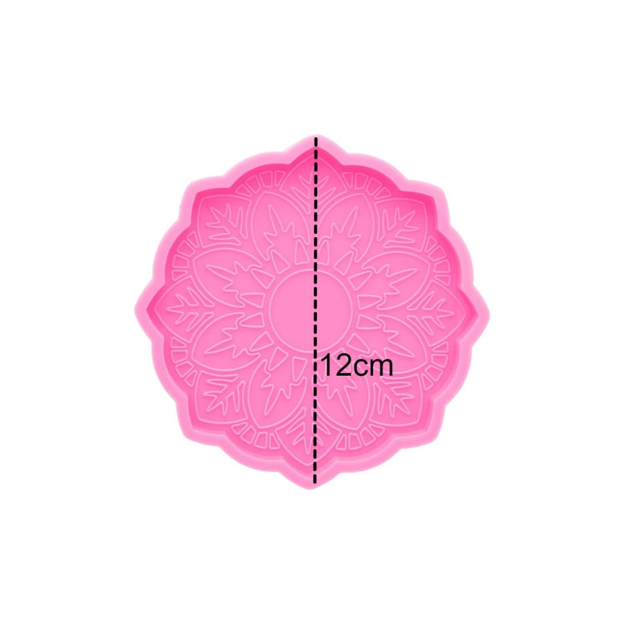 758 - coaster mold with beautiful engravings