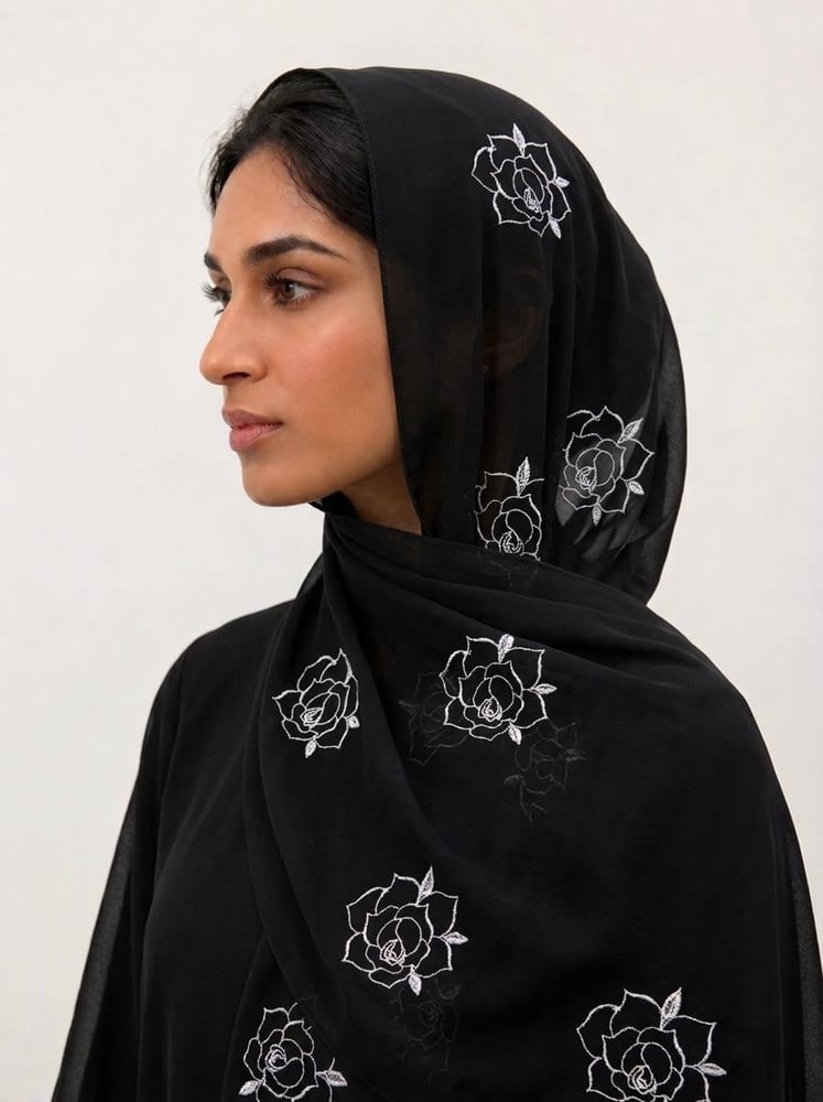 طرحة ورد ليزر لون اسود