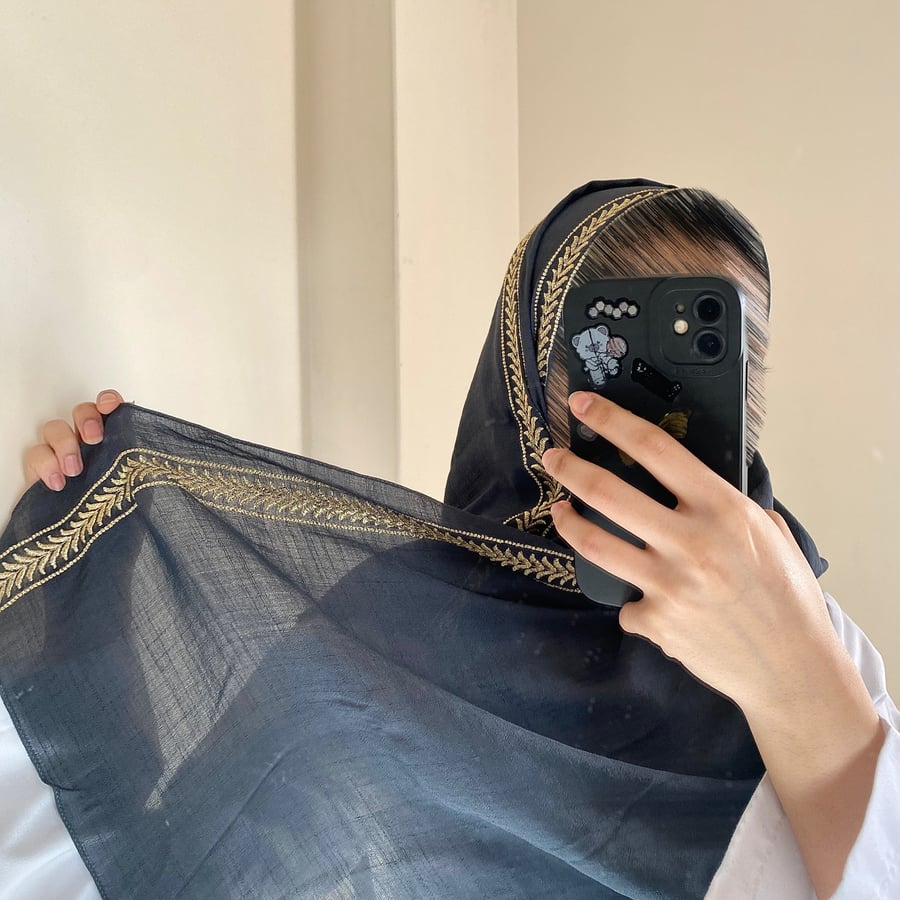 طرحة سارة - لينن - لون رمادي