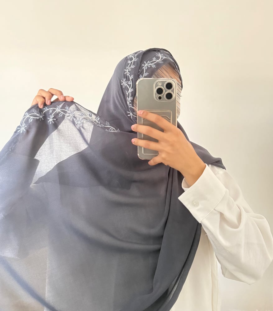 Walaa's headscarf, laser, gray color