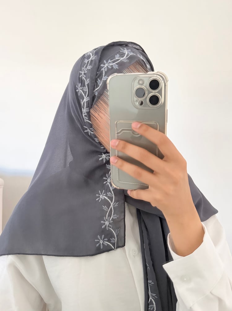 Walaa's headscarf, laser, gray color