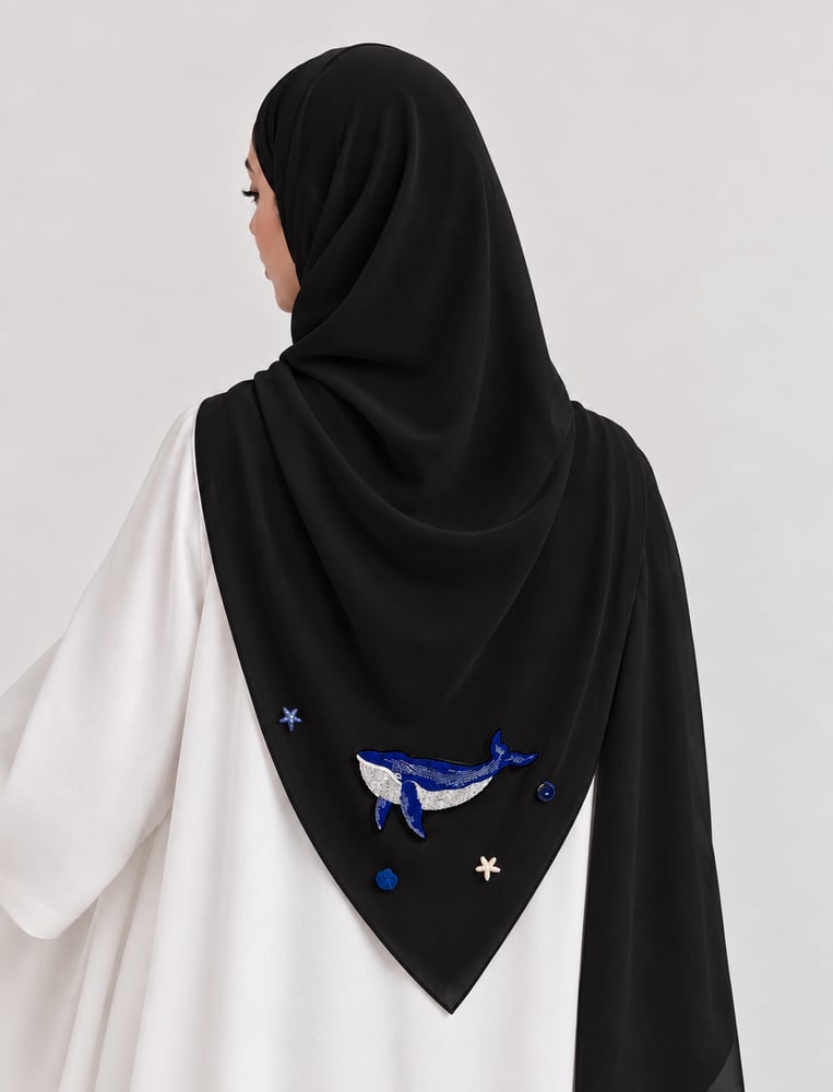 طرحة الحوت ليزر لون اسود