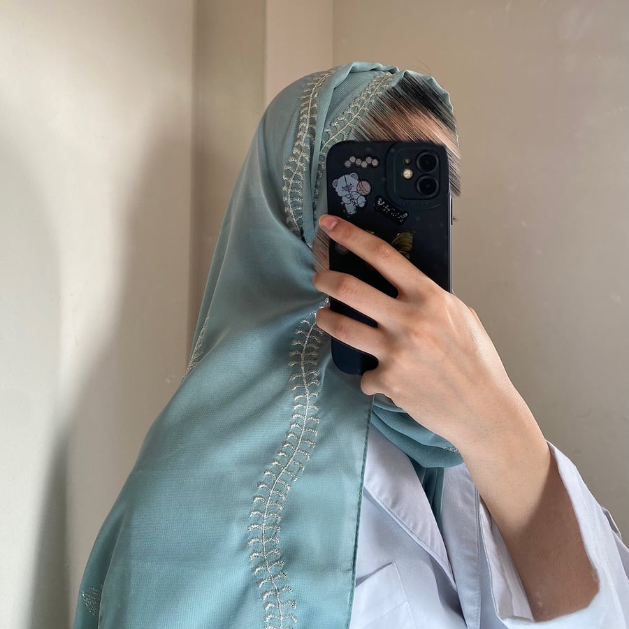 طرحة وديان ليزر لون فيروزي فاتح