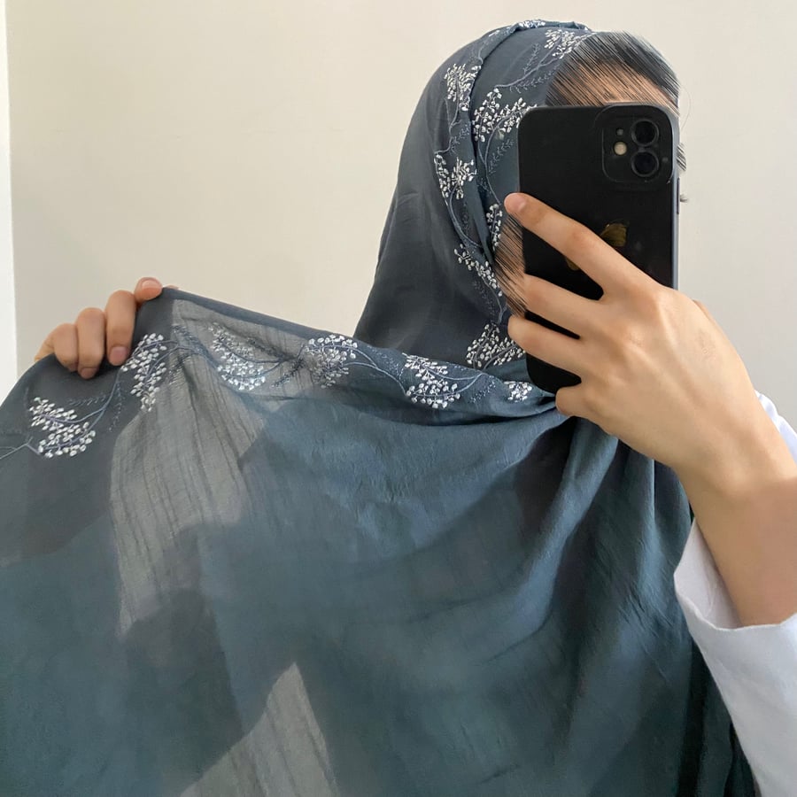 طرحة رغد لينن لون رمادي