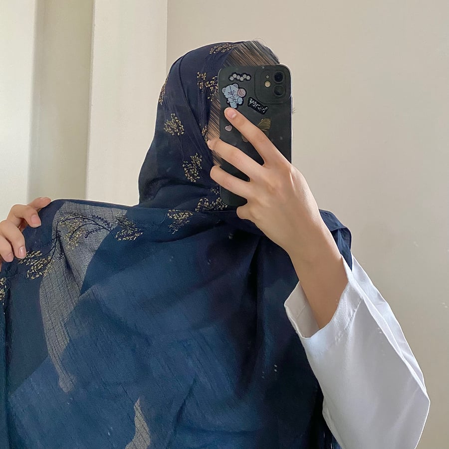 طرحة رغد لينن لون كحلي