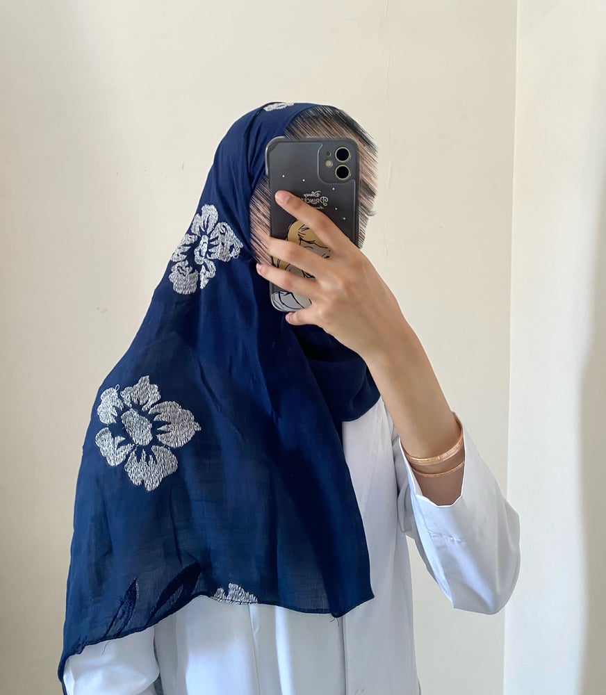 طرحة ديم لينن لون كحلي