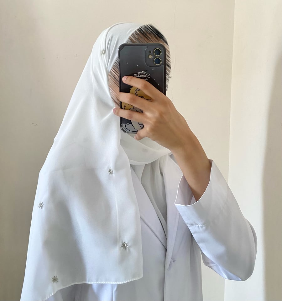 طرحة ليال ليزر - لون ابيض