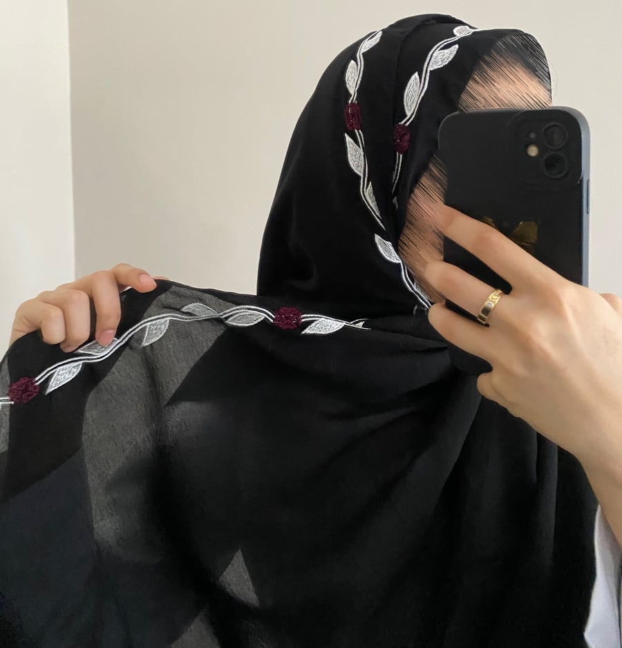 Najlaa hijab, laser, black color