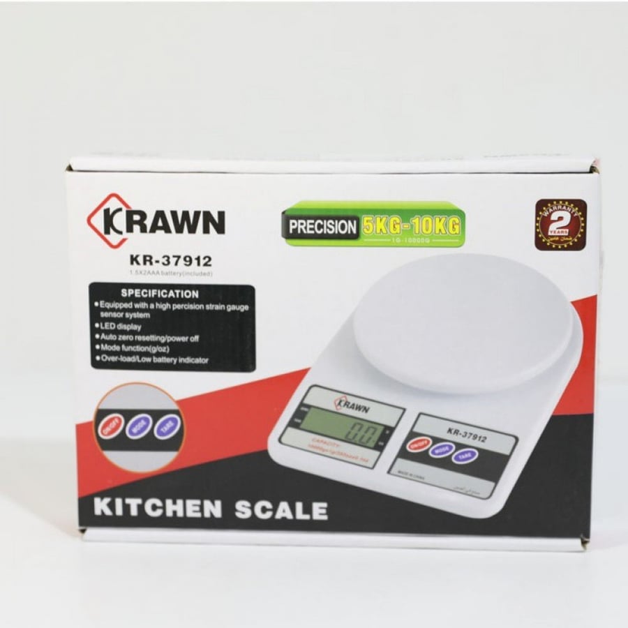 Electronic food scale from Krawn 1 gram to 10 kilogram