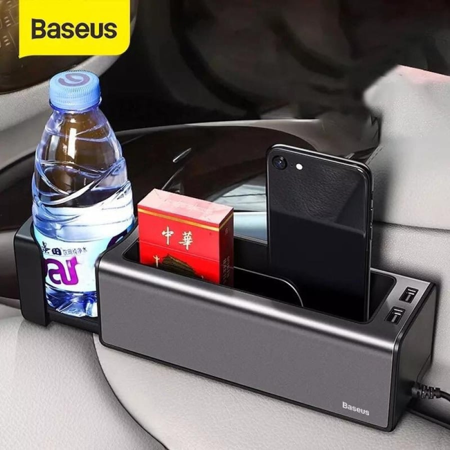 منظم وحامل كوب وشاحن للسيارة ماركة Baseus