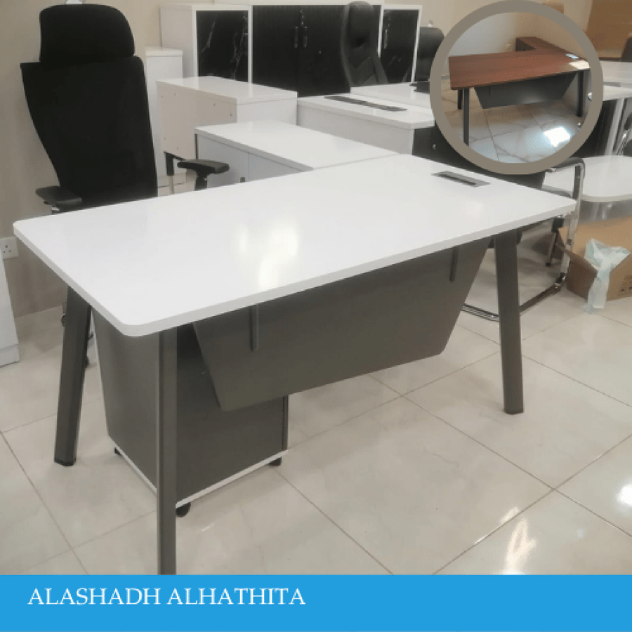 طقم مكتب مع سكرتاريه عدة مقاسات والوان
