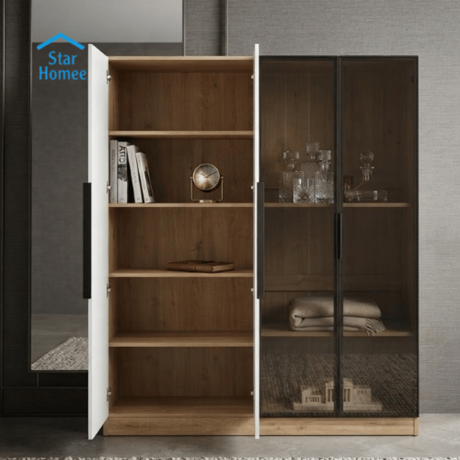دولاب ملابس عدة أبواب وعدة ألوان تصميم أنيق