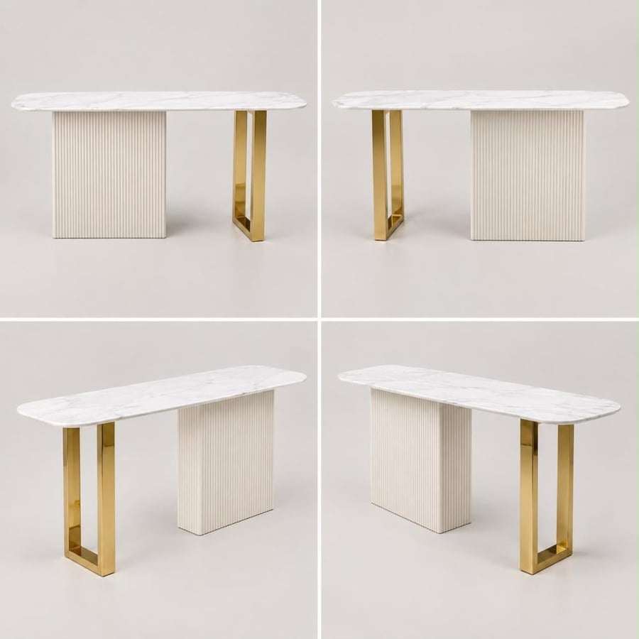طقم طاولة طعام مع 6 كراسي وبوفيه تصميم ملكي فاخر