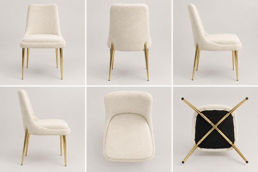 طقم طاولة طعام مع 6 كراسي وبوفيه تصميم ملكي فاخر