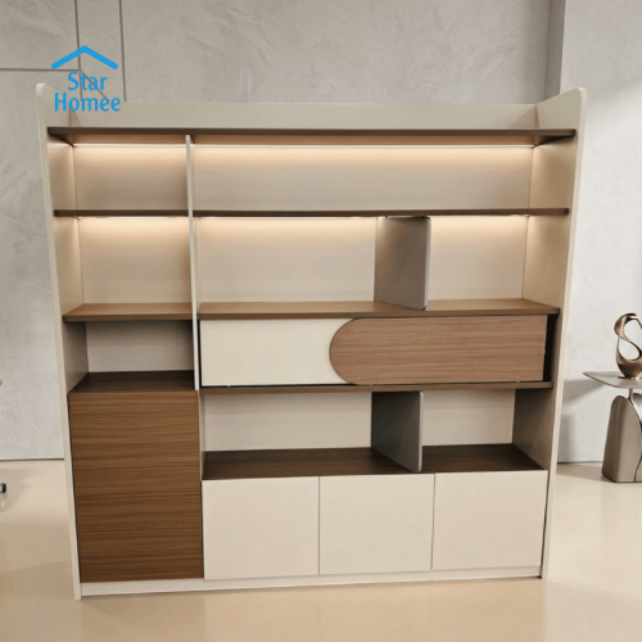 مكتب مدراء 220و240سم مع دولاب وطاولة شاي تصميم عصري