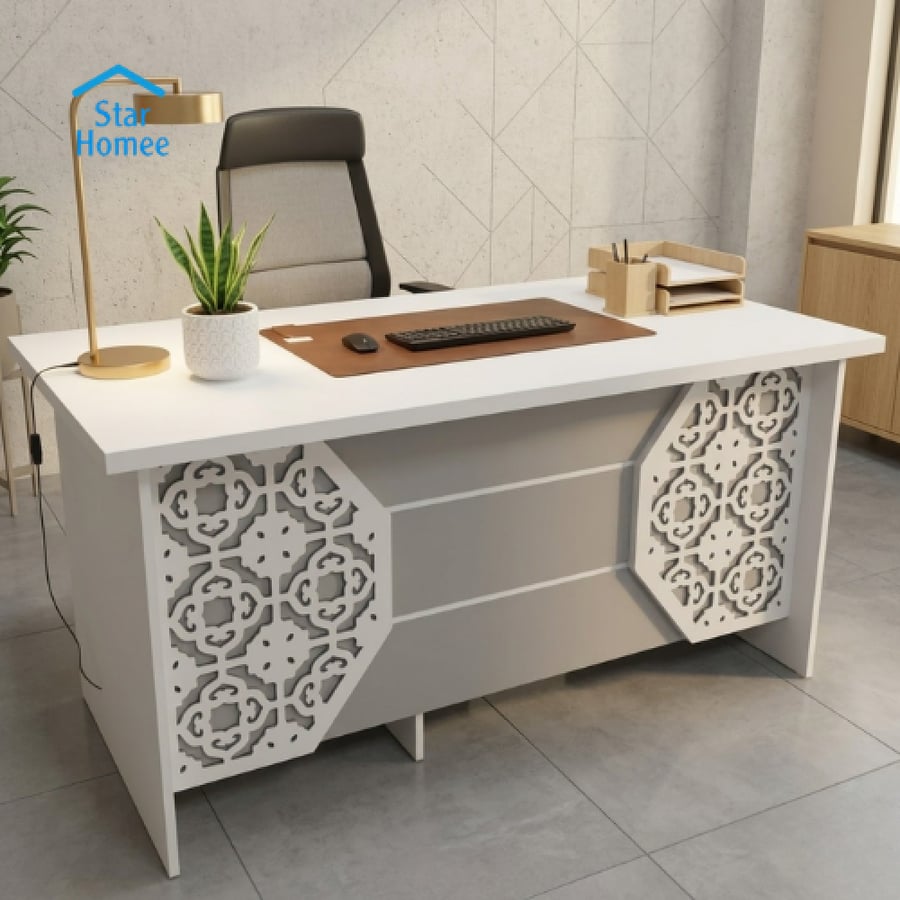 مكتب ميلامين مع أدراج تصميم عصري عدة ألوان ومقاسات