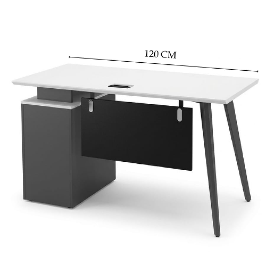 Luxury white office desk with a 120cm nightstand