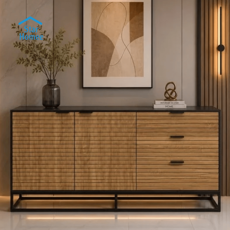 دولاب بوفيه تصميم عملي واسع بعدة ألوان ومقاسات