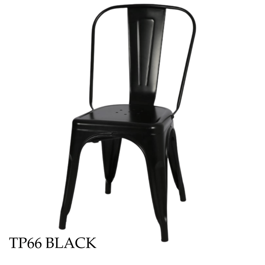 Set of 5 metal chairs in various colors