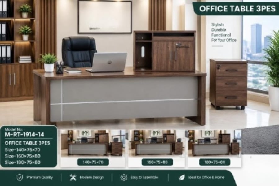 طقم مكتب مع سكرتارية عدة مقاسات وألوان تصميم عصري