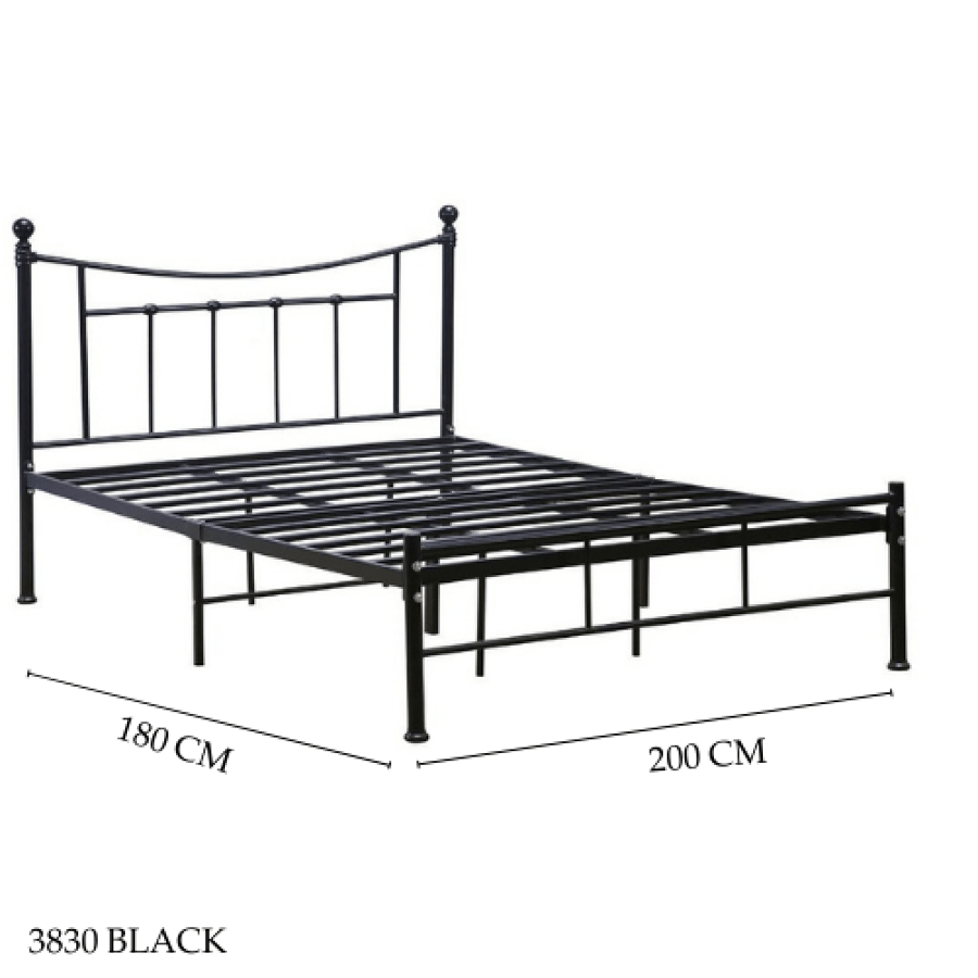 Modern black bed, various sizes