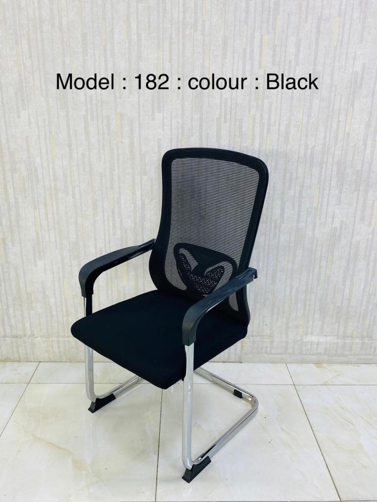 Set of 6 black office chairs