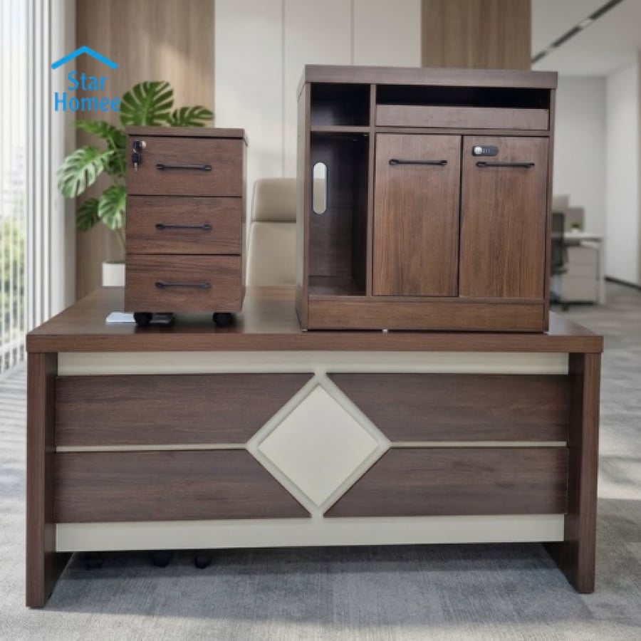 طقم مكتب مع سكرتارية عدة مقاسات وألوان تصميم مودرن