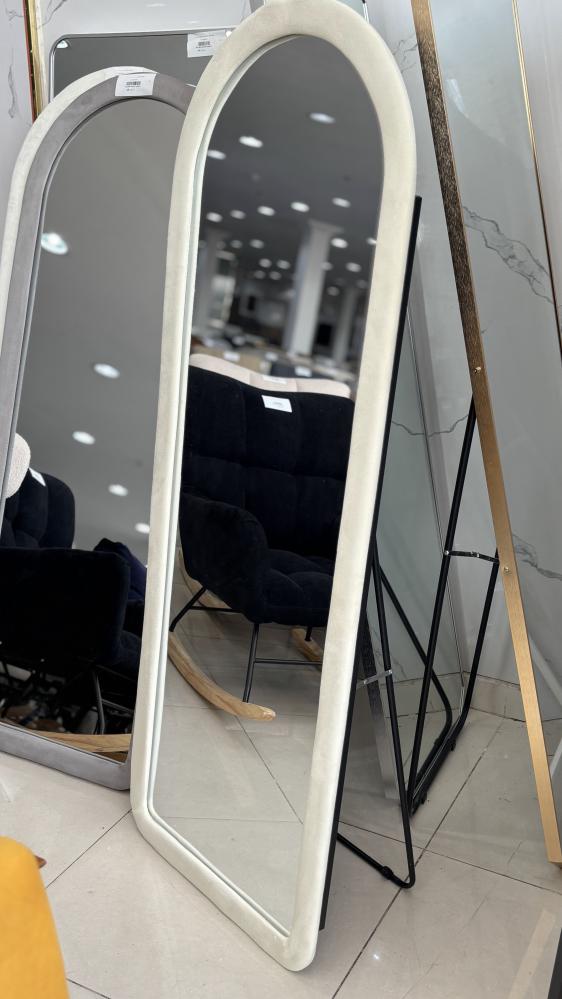 Fabric stand mirrors in various sizes and colors